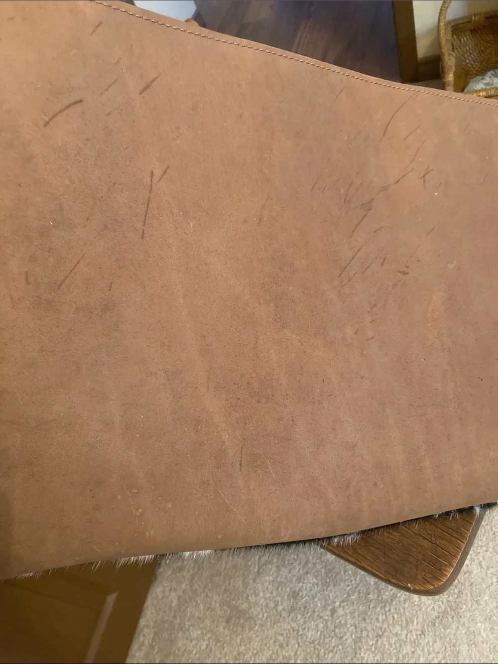 T BAR LEATHER CO HOH/Leather Extra Large Laptop, Flat/Curling Iron Catchall NWOT